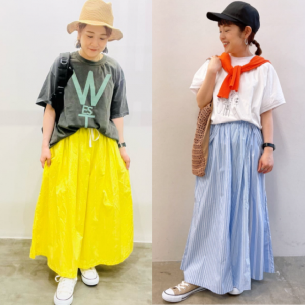 ロングスカートで出かけよう！シンプルで爽やかな夏のスカートコーデ8選