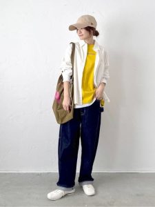 40代・50代　羽織×半袖T　コーデ　今買える　春夏　トレンド　Tシャツ