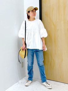 40代・50代　春夏　シャツ・チュニック　体型カバー　涼しげ　カジュアル　コーデ