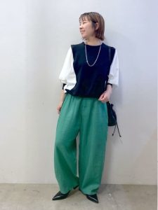 40代・50代　春夏　シャツ・チュニック　体型カバー　涼しげ　カジュアル　コーデ