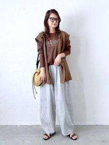 ワイドパンツは着回し力で選ぶ!40代・50代の大人に似合う3アイテム着回し夏コーデ
