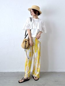 さらっと涼しい、大人のきれいめ落ち感ワイドパンツ特集｜40代・50代の春夏カジュアルコーデ