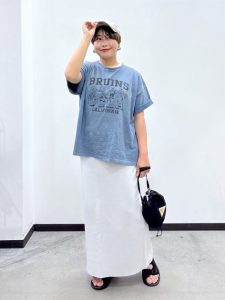 着痩せして見える!40代ぽっちゃり女性の体型カバー夏コーデ