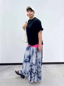 着痩せして見える!40代ぽっちゃり女性の体型カバー夏コーデ