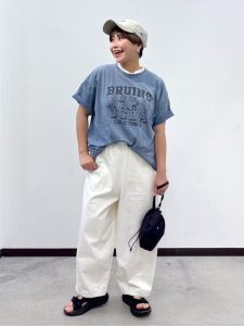 着痩せして見える!40代ぽっちゃり女性の体型カバー夏コーデ